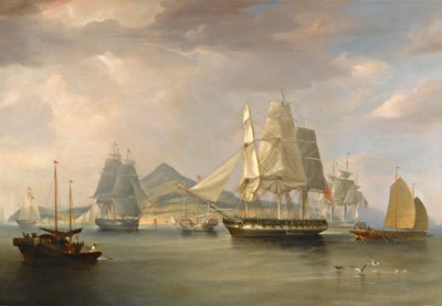 The Opium Ships at Lintin, China, 1824 by William John Huggins